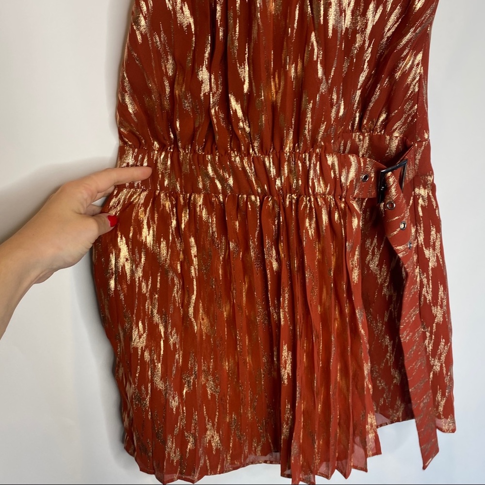 NWT Reiss Red Nova Metallic Wrap Halter Neck Playsuit Romper 4 - Picture 12 of 12